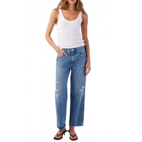 NEW AMO billie wide straight leg jeans in my love